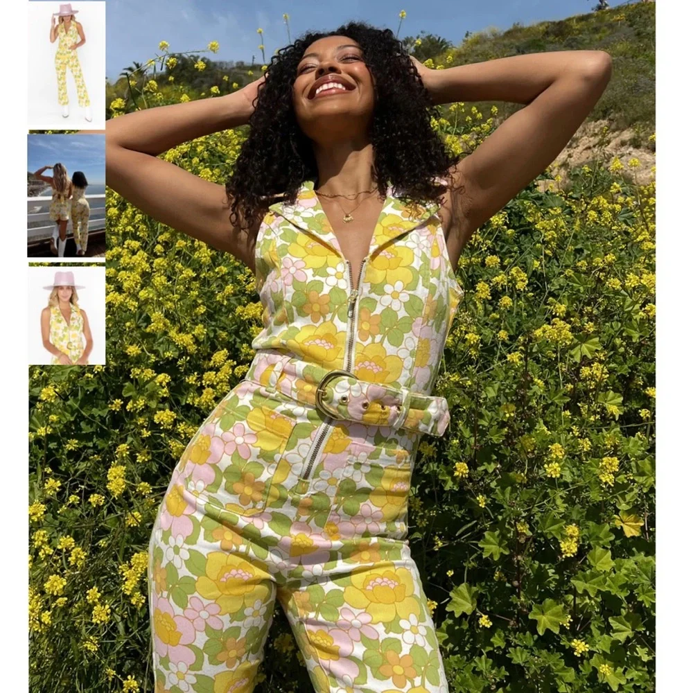 Show Me Your MuMu Floral Jumpsuit in Yellow and Green - Picture 5 of 10
